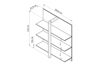 Стеллаж Мадейра 3 полки