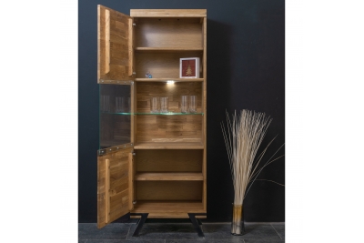 Шкаф-витрина Флеверс (600мм) (дуб/масло)