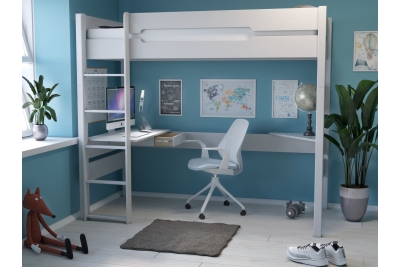 Кровать-чердак Амелия (белый воск)