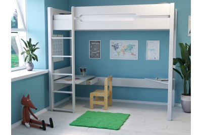 Полка-столик кровати Амелия (белый воск)