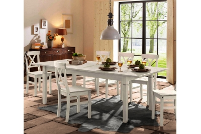 Стол раздвижной Мадрид 140x77 (белый воск)