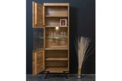 Шкаф-витрина Флеверс (600мм) (дуб/масло)