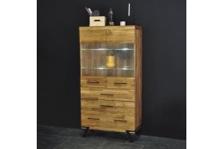 Шкаф-витрина Флеверс (900мм) (дуб/масло)