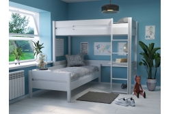 Кровать-чердак Амелия (белый воск)