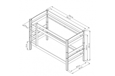 Кровать двухъярусная Дана (лак)